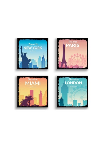 City Travel 4'lü Tablo Set - 711991351 Diğer