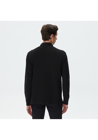 Nautica Erkek Siyah Classic Fit Uzun Kollu Polo Düz K37351t Siyah