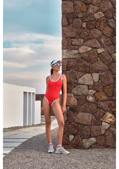Too Salty Swimwear Kadın Kırmızı U Yaka Mayo 24s128st Kırmızı