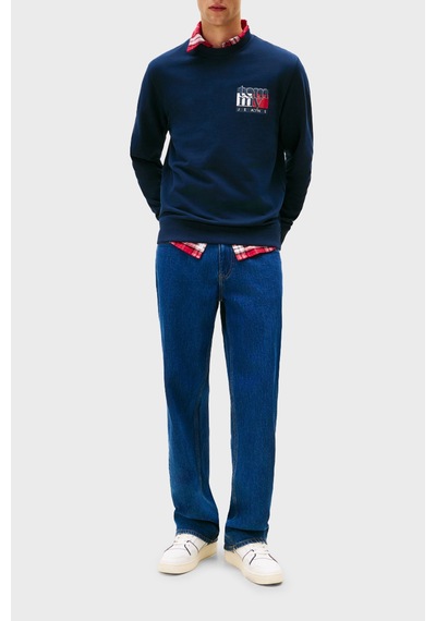 Tommy Jeans Erkek Sweat Dm0dm22093 C1g Lacivert Lacivert