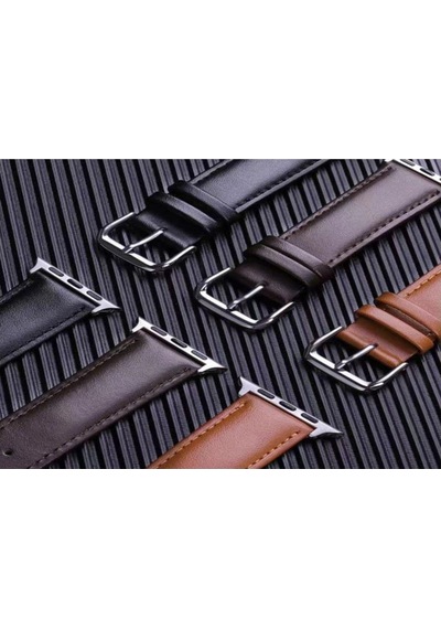 Apple Watch 42mm Nl26 Deri Kordon - Kahverengi Açık Mavi