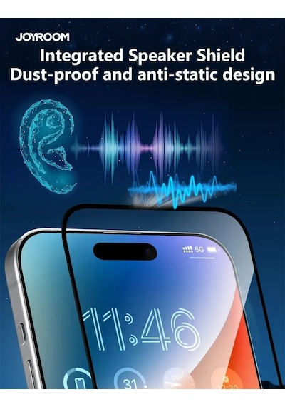 Joyroom Apple iPhone Uyumlu  15 Pro Eyecare Göz Korumalı Ekran Koruyucu