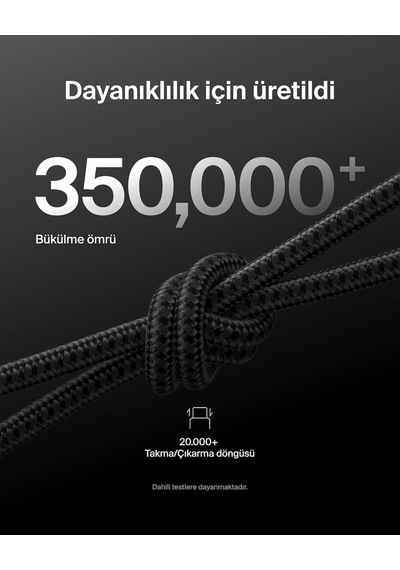 Belkin Cab025hq2mbk Boostcharge Pro 240w Usb-c To Usb-c Örgülü 2m Hızlı Şarj Kablosu- Siyah