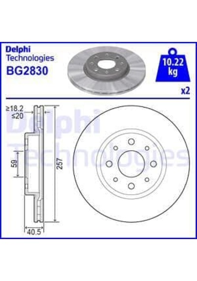 Delphi On Fren Disk 2 Adt Tempra Albea Palio Doblo Punto Bravo