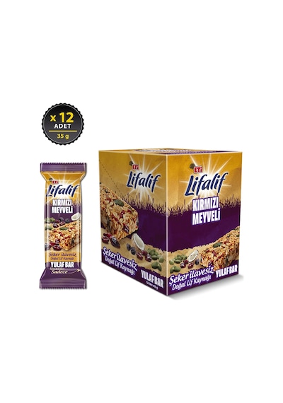 Eti Lifalif Kırmızı Meyveli Yulaf Bar 12 x 35 G