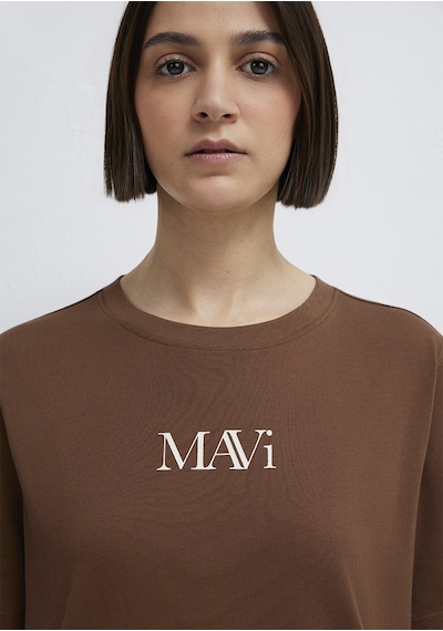 Mavi - Mavi Logo Baskılı Kahverengi Tişört 1611594-70243 Kahverengi