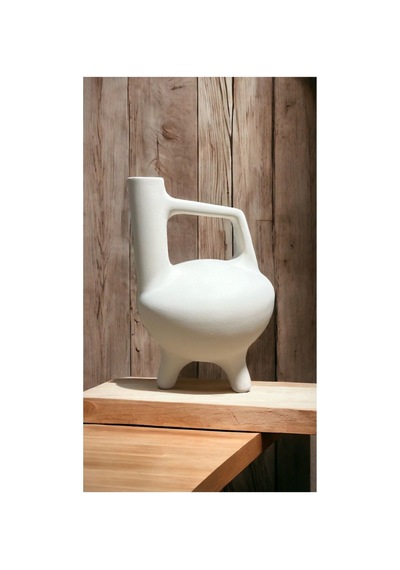 Ham Polyester Ayaklı Hitit Vazo Küçük Boy Dekorasyon, Çiçek,boyama Vazo 25 Cm X 15 Cm'dir