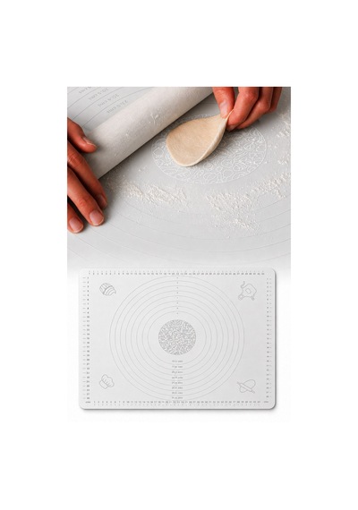 Silikon Hamur Açma Yoğurma Matı Skalalı Kaymaz Yapışmaz Kolay Temizlenebilir 40x50 Cm Kırmızı