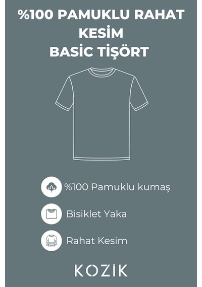 Erkek Standart-fit Bisiklet Yaka %100 Pamuk 4'lü Basic Tişört Paketi Kzk-100 Çok Renkli