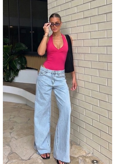 Seeh Fuşya Boynu Bağlamalı Body Sh223 FUŞYA