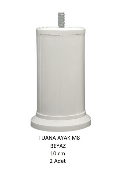 Tuana Ayak 10 cm M8 Cıvatalı Beyaz (2 Adet)