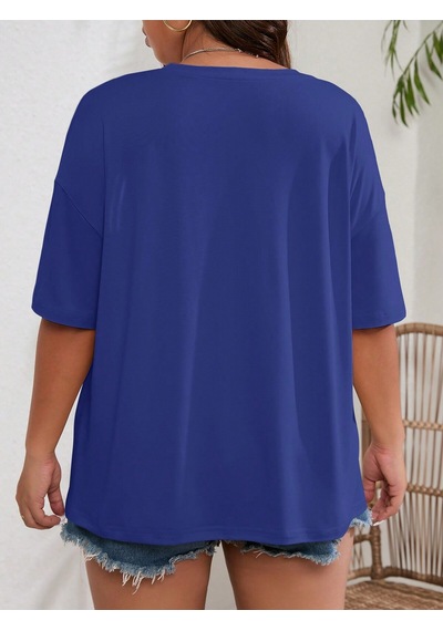 Uyguntarz Unisex Paris Baskılı Oversize Tshirt Mavi