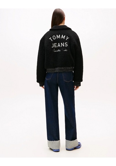 Tommy Hilfiger Tjw Teddy Kolej Stili Bomber Kadın Siyah Ceket Dw0dw21666bds Siyah