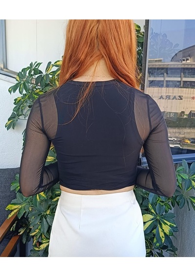 Transparan Uzun Kollu Tişört 001