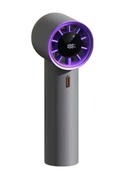 Mini Taşınabilir Turbo El Fanı Yüksek Hızlı, Akıllı Dijital Ekran, Usb-c Şarj Edilebilir, Kompakt, Modern Mor