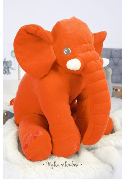 Dev Boy 60 cm Uyku Arkadaşım Fil Turuncu Jumbo Boy