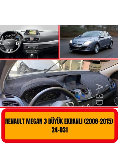 RENAULT MEGANE 3 2008-2015 EKRANLI ÖN GÖĞÜS / PANEL /  TORPİDO KORUMASI - KILIFI - HALISI