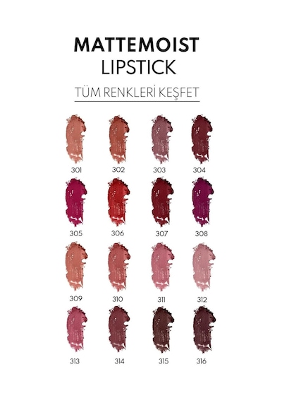 Ruj & Matte Moist Lipstick Yari Mat Bitişli No: 314 Çok Renkli
