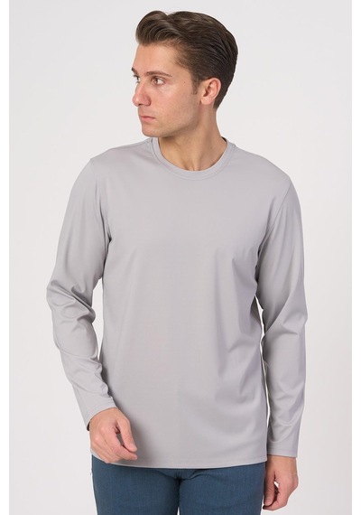 White Stone 2025-y 3024 Basıc Uzunkol Tsırt Gri Gri