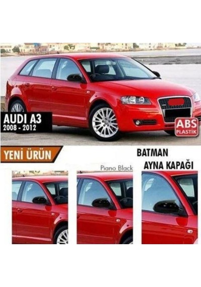 Audi A3 8p 2008 2009 2010 2011 2012 Sinyalsiz Aynalara Uyumlu Yarasa Batman Ayna Kapağı Seti Parlak Siyah