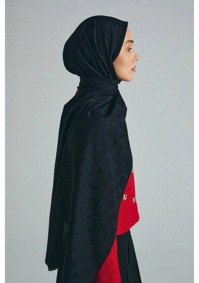 Maisa Neda Pamuk İpek Şal 70 190 Cm - Siyah 3148