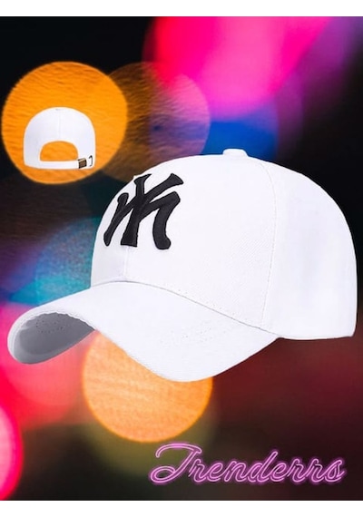 Tezzgelsin Unisex Ny Arkadan Ayarlanabilir Basic Beyzbol Kep Şapka Beyaz