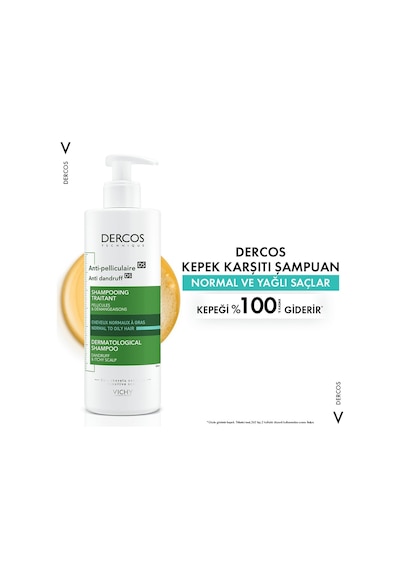 Vichy Dercos Dandruff Normal ve Yağlı Saçlar İçin Kepek Karşıtı Şampuan 390 ML