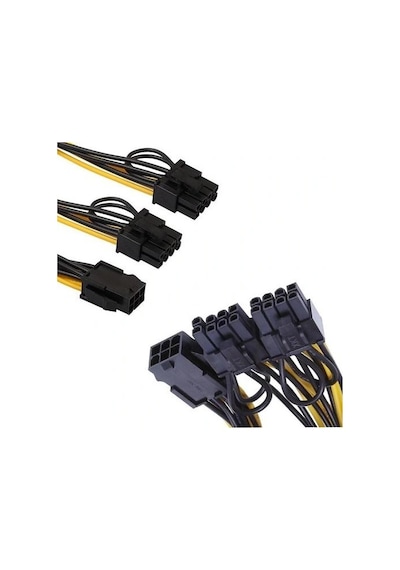 Pci-e 6 Pin Dişi To 2 X Pci-e 8 6+2 Pin Erkek Gpu Güç Çoklayıcı Kablo