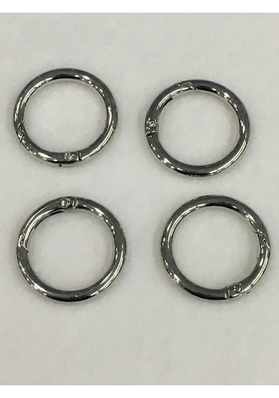 Karantuhafiye Çanta Halkası Yuvarlak Yaylı Klips 2,5 Cm 4 Lü Set Gümüş Gümüş