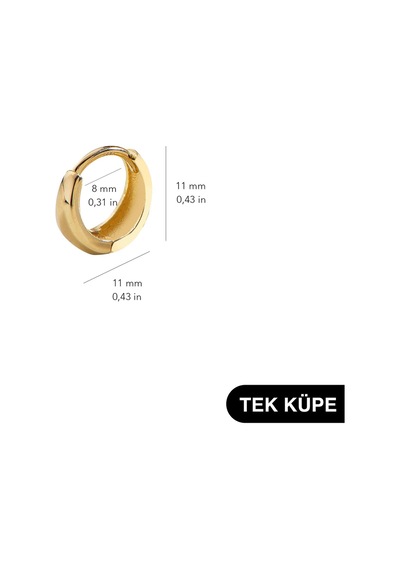 Goldkupe 14 Ayar Altın Minik Tek Halka Küpe 0,85 Gr-6313
