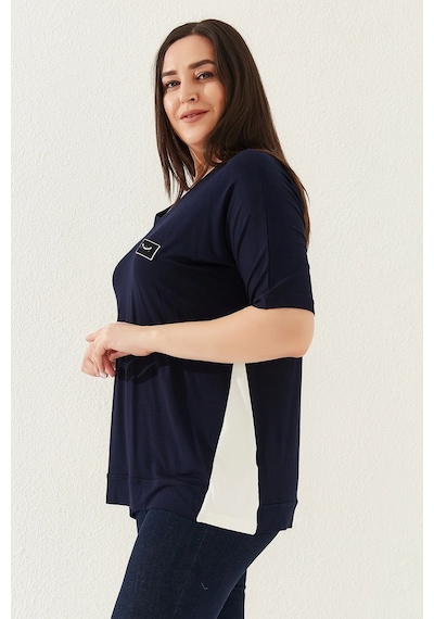 Lady Majestic Büyük Beden Bluz - Siyah