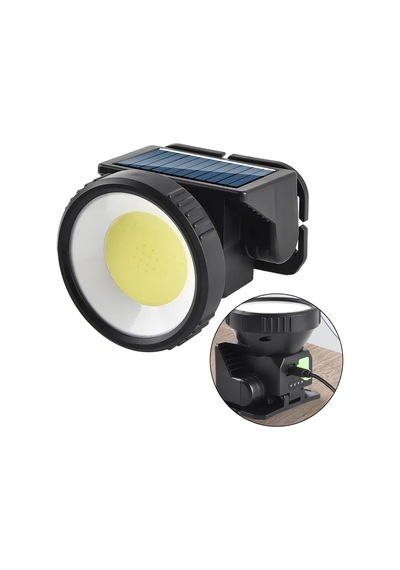 Powermaster Wh-8868b Cob Led Solar Şarjlı Kafa Lambası Siyah