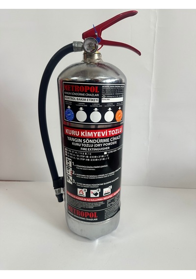 Yangın Tekne Sertifikalı 6kg Abc Tozlu Metalik Yangın Söndürme Tüpü 4yıl Garantili