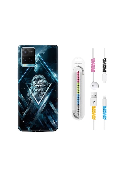 Vivo Y21 Kılıf Kablo Koruyuculu Old Owl 1649