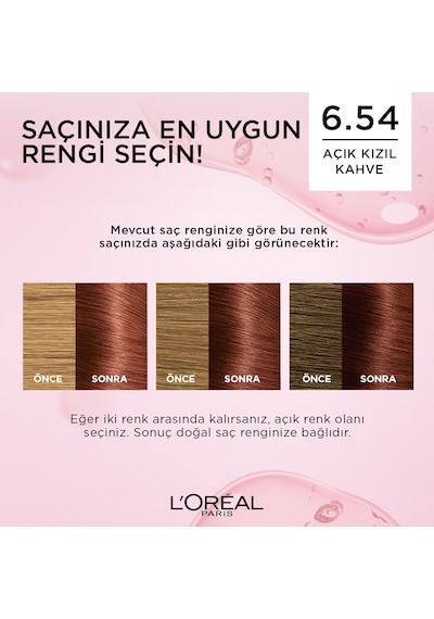 L Oréal Paris Excellence Creme Saç Boyası 6.54 Açık Kızıl Kahve