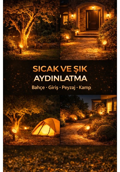 Güneş-solar Enerjili 10 W Yüksek Işık Çim Armetür Amber Renk