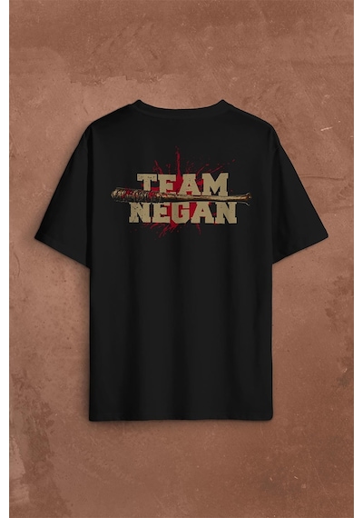 I Am Negan The Walking Dead Yürüyen Ölüler Sırt Ön Baskılı Oversize Tişört Unisex T-shirt 001