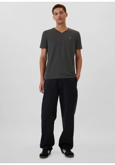 Gap V-frch Everyday Soft Micro Logo Vee 502020000 Kısa Kol Tişört Erkek T-shirt Gri