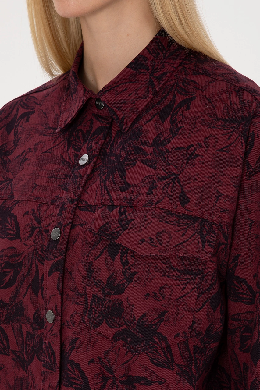 U.s. Polo Assn. Kadın Plum Gömlek Desenli 50310568-vr177 New Plum