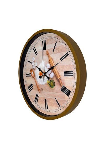 Rustic Bakery Kitchen Kahverengi 36 Cm Duvar Saati Çok Renkli