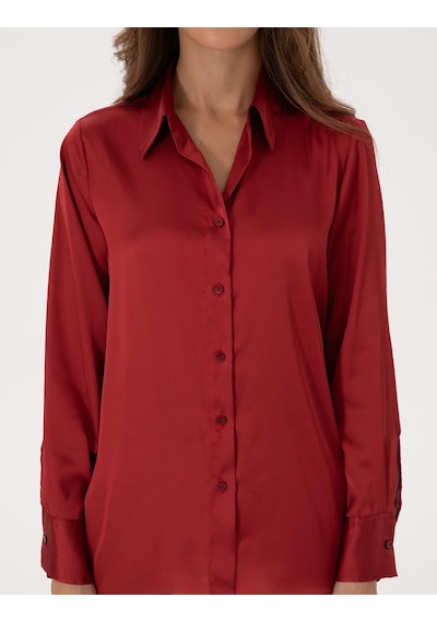 Pierre Cardin Kadın Bordo Gömlek Desenli 50319346-vr014 Bordo