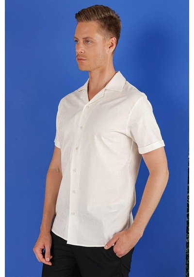 Efor G 1533 Slim Fit Beyaz Klasik Gömlek Beyaz