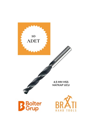 4,5 Mm Matkap Ucu 10 Ad Metal Alüminyum Ahşap Plastik Çelik Delme Delik Açma Uç