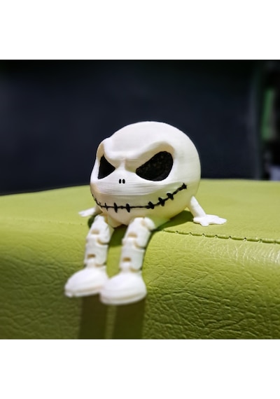 Jack Skellington Hareketli Eklemli Figür - Dekoratif Hediyelik Oyuncak 3lü Set