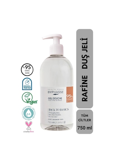 Byphasse Back To Basics Rafine Duş Jeli Tüm Cilt Tipleri 750 ML