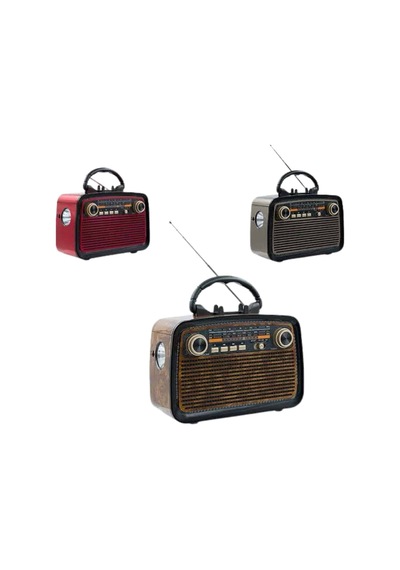 Bluetooth Hoparlör Ahşap Renk Vintage Işıklı Nostaljik Ra Fm Ahşap Görünümlü Yeni Nesil