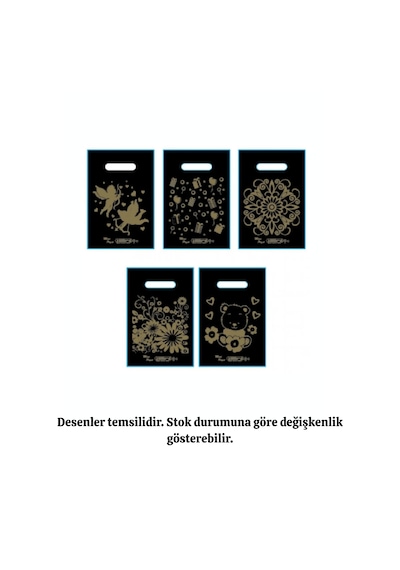 Blok Poşet 100'lü No 0 Takviyeli Poşet 20x30 Cm El Geçme Baskılı Siyah Poşet