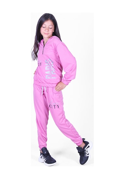 Fyk Kids Kız Çocuk Love City Baskılı Fermuarlı Eşofman Takımı Pembe