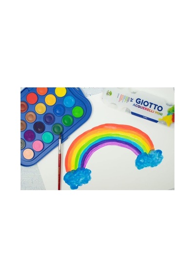 Giotto Acquerelli 24 Renk Suluboya Seti - 30 Mm Yuvarlak Tablet, Plastik Kapağa Sahip Karışık