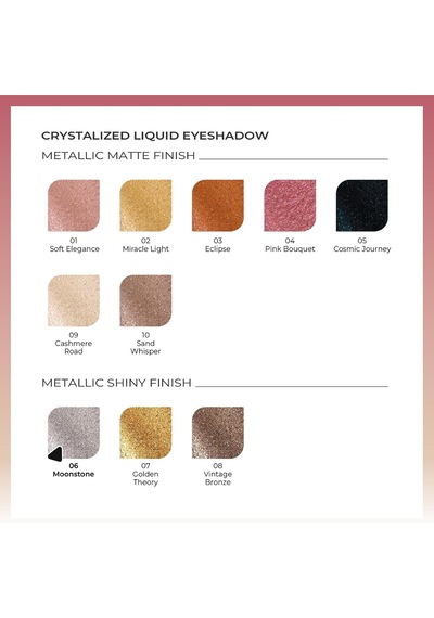 Cosmetics Crystalized Liquid Eyeshadow Likit Metalik Göz Farı, 06 Moonstone Diğer